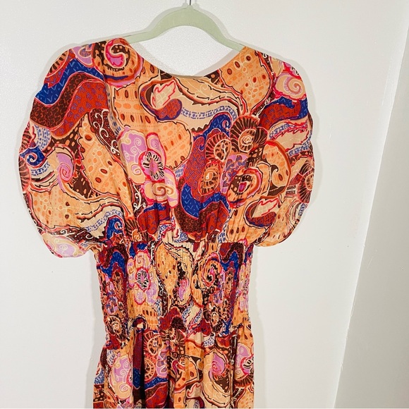 NWT A.L.C. Lucia Maxi Dress Terracotta Paisley Silk Bohemian Resort Size 8 - Picture 10 of 10